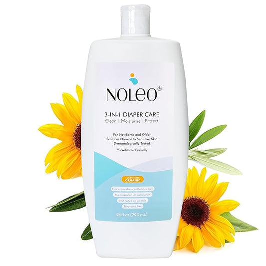 3-in-1 Diaper Care - Baby Cream, Cleanser & Lotion Organic - Diaper Rash - Rash Ointment - Cream to Clean, Moisturize & Protect Skin Made in France, 24 oz