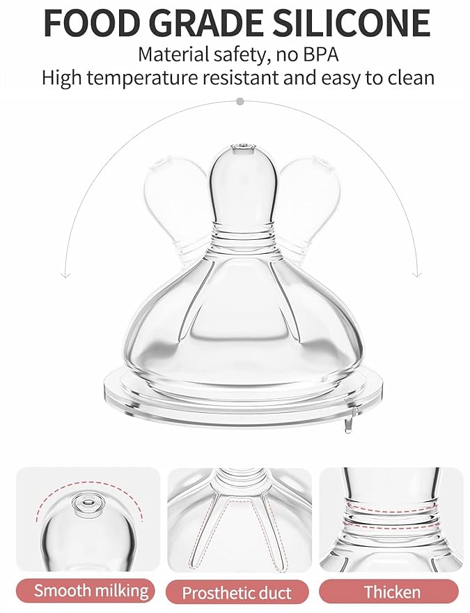 Glass Baby Bottles,Anti Colic Breastfeeding Bottle with Natural Response Nipple Size S,Wide Neck Slow Flow Baby Bottle for Baby,Newborn,Preemie 0-3 0-6 Month,BPA Free (Pink, 1 Pack, 4 Ounce)