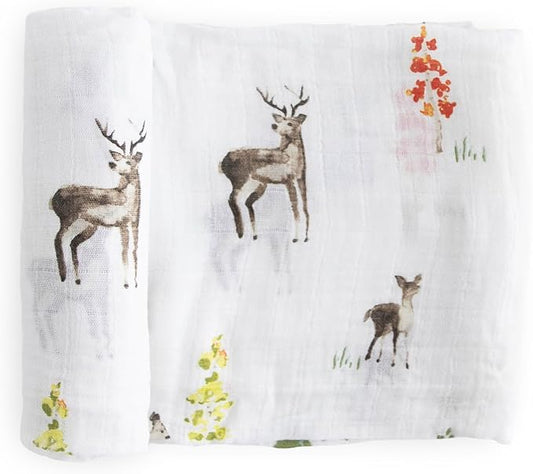 Little Unicorn Premium Cotton Swaddle Baby Blanket | Breathable Fabric | for swaddling, Play, Nursing & More (Oh Deer)