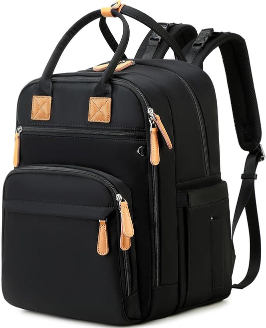 18 Pockets Large Diaper Bag Backpack with Waterproof Pockets and Stroller Buckle, Convertible Baby Bag (XL Black, Extra Large)