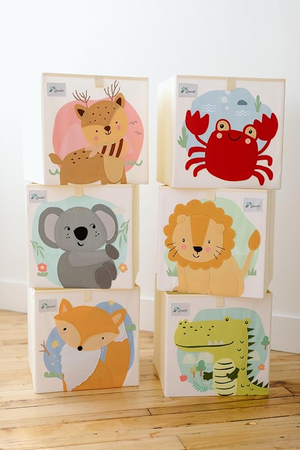 Koala Storage Cube- Organizer for Nursery, Playroom, Bedroom, Closet. Foldable Box 13x13x13 inches. Children's Toy Box, Diaper Caddy, Clothing Basket, Book Bin, Baby Essentials & Kids Gift