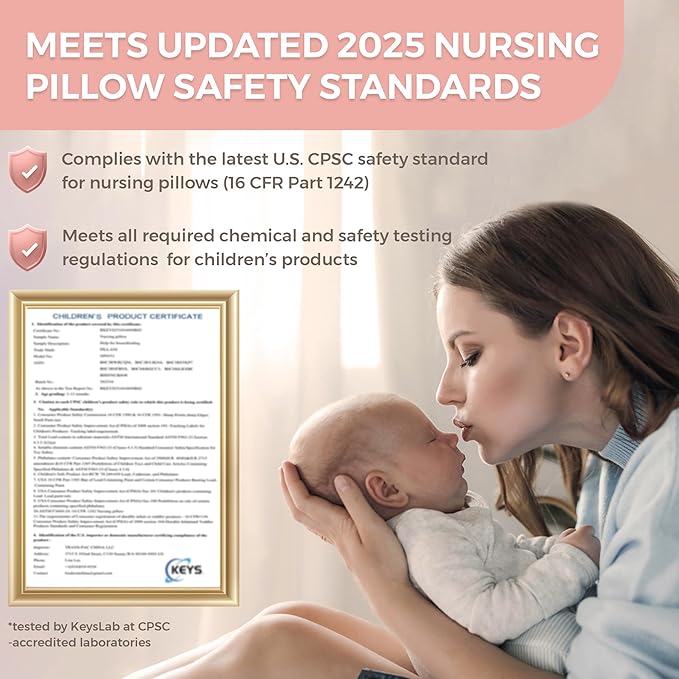 PILLANI Nursing Pillow for Breastfeeding, Breastfeeding Pillows for Mom Support & Baby Comfort, Removable Cotton Cover, w/Adjustable Waist Strap, Newborn Essentials Must Haves, Baby Registry Search