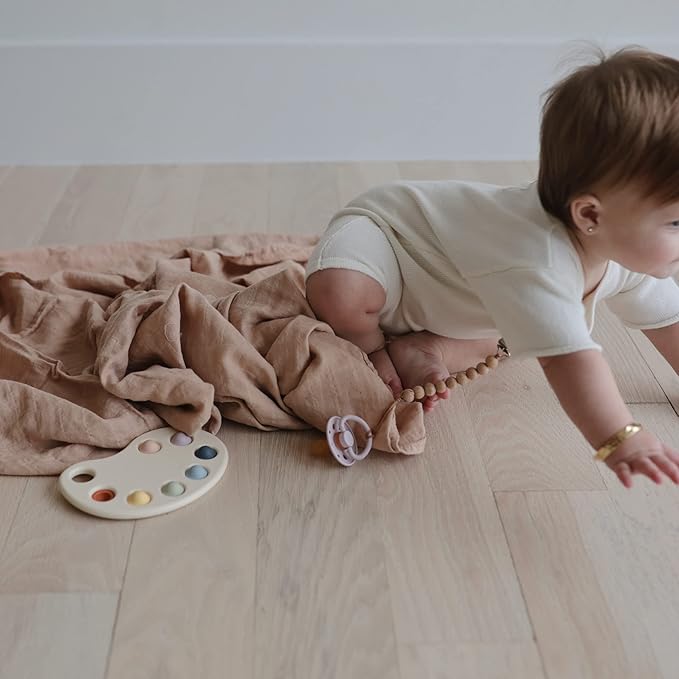 mushie Muslin Baby Swaddle Blanket | 100% Organic Cotton (Natural)