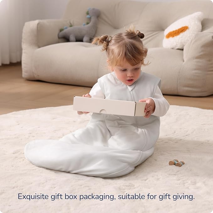 1.0 Tog 2.5 Tog Baby Sleep Sack, 100% Cotton Baby Sleeping Bag 3-24M, 2-Way Zipper Baby Wearable Blanket