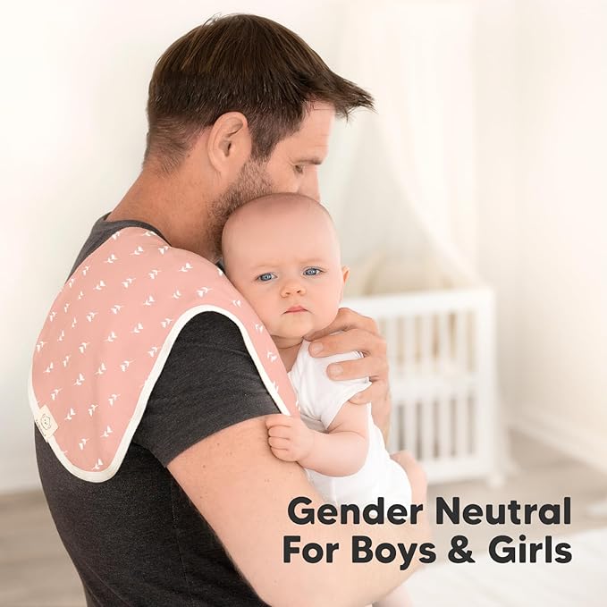 5-Pack Muslin Burp Cloths Baby Boy, Girl - Very Absorbent Baby Burp Cloth Rags, 8-Layers Viscose Derived from Bamboo Cotton Muslin Towel, Super Soft Spit Up Rags, No Shrink Washcloths (Blooms)