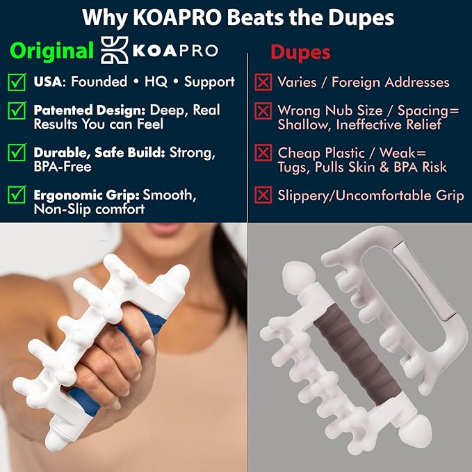 KOAPRO Fascia Massage Tool for Stress Relief - Portable Facia Blaster for Muscle Recovery and Circulation, Revolutionary Myofascial Release Tool for Sore Muscles, Tension, and Holistic Fascia Health