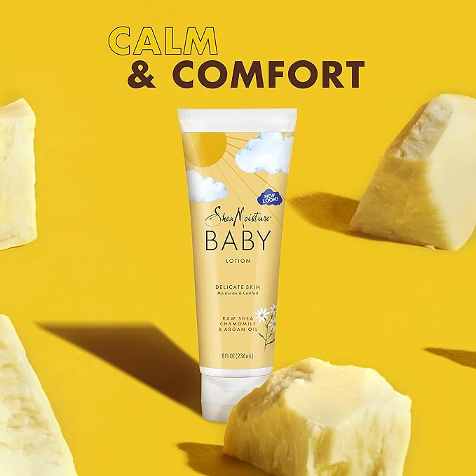 SheaMoisture Baby Lotion for Dry Skin and Clear Skin Raw Shea, Chamomile and Argan Oil with Shea Butter 8 oz