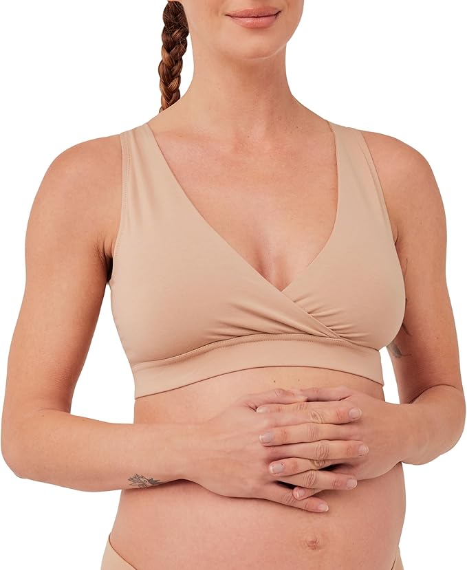 Pact Organic Cotton Maternity Nursing Bralette for Breastfeeding - Stretchy, Wireless