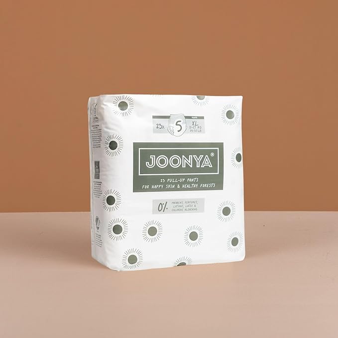 Joonya Pull-Up Pants Baby Diapers, Size 6 XXL (33+ lb) - 1 Bag of 21 - NonToxic, Eco-Friendly, Ultra Slim, Overnight Use - Made in Denmark