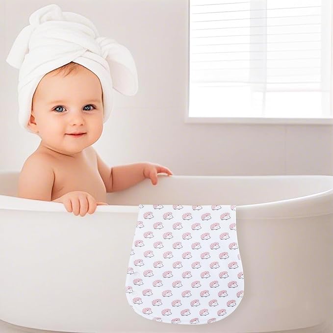 2-in-1 Burp Cloths and Baby Bibs - 6 Pack Large Super Absorbent Soft Cotton Burping Cloths for Spit Up, 3 Layers Thick Baby Burp Rags for Girls & Boys