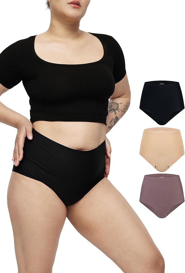 LEAKPROOF2.0 Seamless High Waist Ultimate Absorbency Period Underwear for Women Heavy Flow Holds 10 Tampons