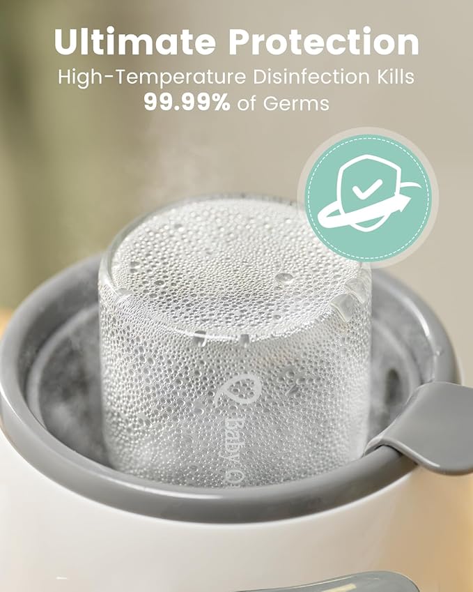 Bottle Warmer, Grownsy 8-in-1 Fast Baby Bottle Warmer with Timer, Safe for Breastmilk Nutrients, Accurate Temperature Control, with Defrost, Sterili-zing, Keep Warm, Heats Baby Food & Bottles