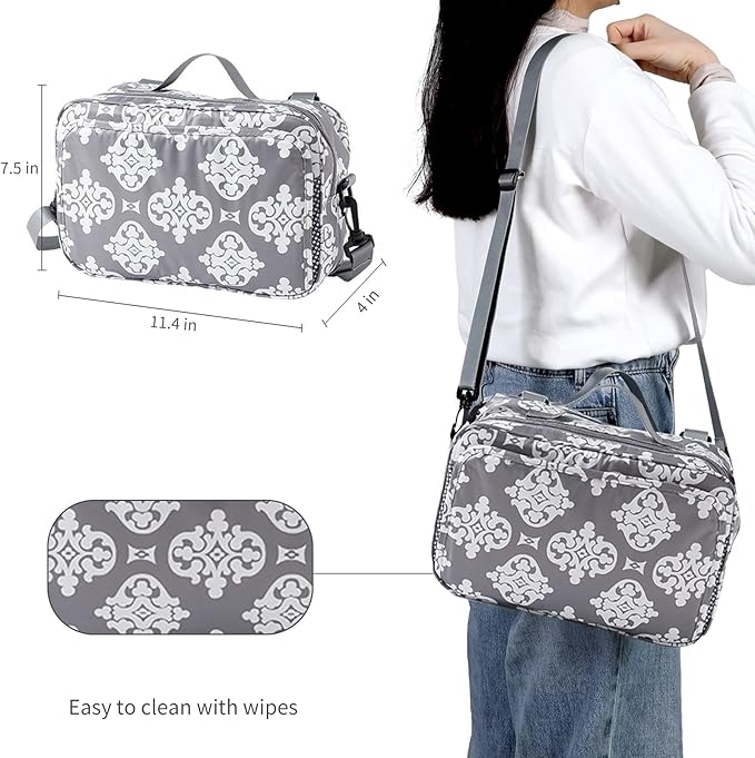 Diaper Bag Baby Stroller Bag Caddy Organizer for Baby Storage On the Go with Muti Pockets, Non-Slip Stroller Hooks and Adjustable Strap