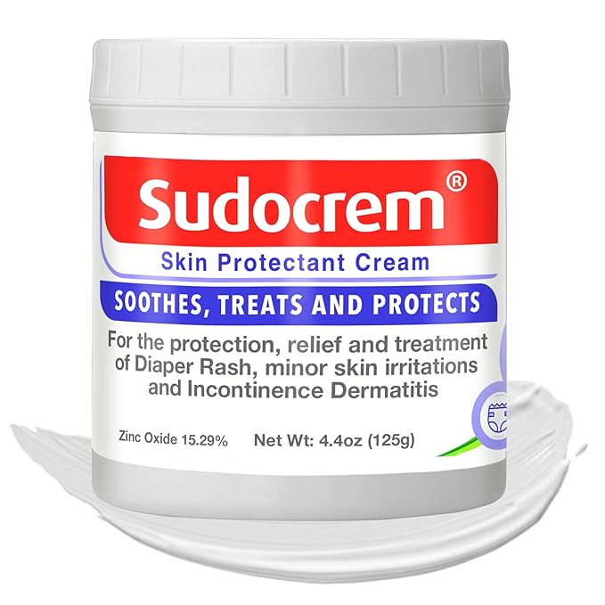 Sudocrem Diaper Rash Cream for Baby's Skin, Triple Action Diaper Rash Paste that Soothes, Treats and Protects, 15.29% Zinc Oxide Cream - 4.4oz (125g)