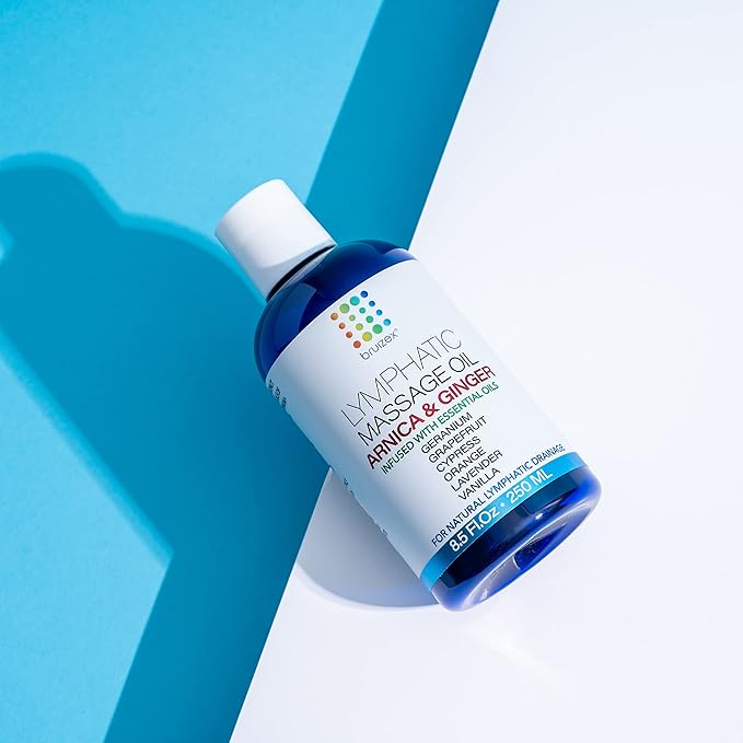 Lymphatic Drainage Massage Ginger Oil with Arnica & Organic Coconut Oil 8.5 Oz