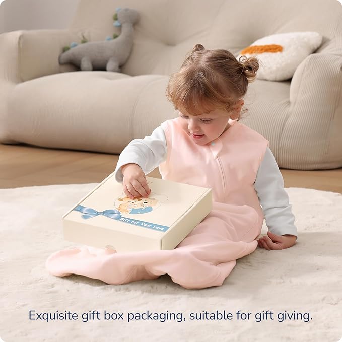 1.0 Tog 2.5 Tog Baby Sleep Sack, 100% Cotton Baby Sleeping Bag 3-24M, 2-Way Zipper Baby Wearable Blanket