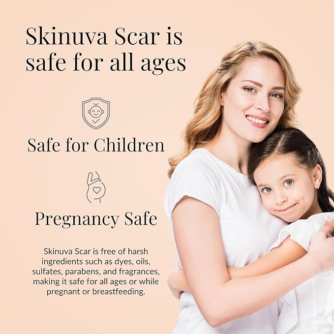 Skinuva® Next Generation Scar Cream - Stretch Mark Cream Made with Growth Factors, Hyaluronic Acid & Vitamin C for Intense Stretch Mark Removal (2.5 oz)