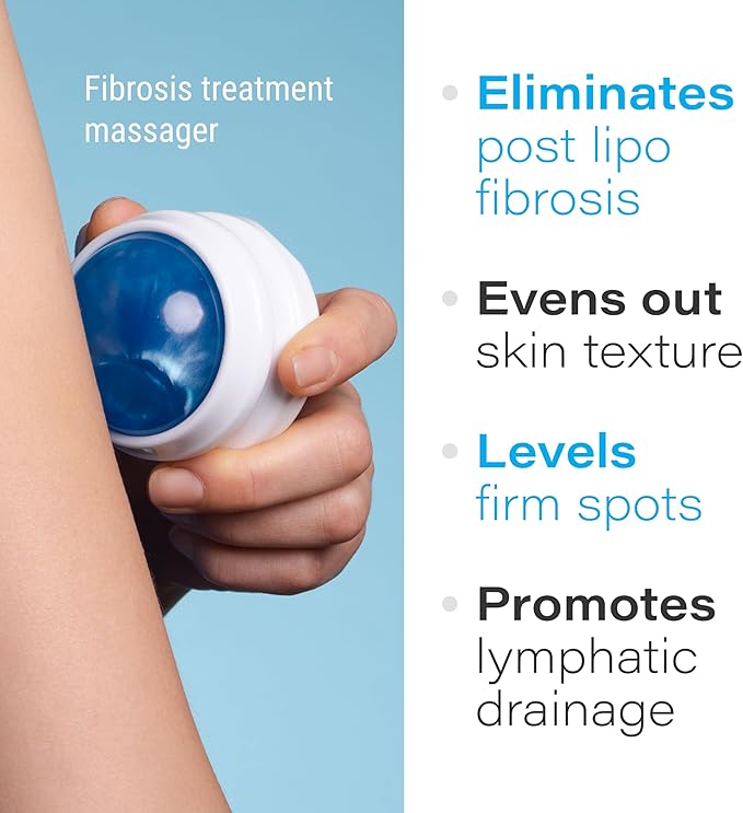 Arnica with Cooling Menthol Lymphatic Drainage Massage Oil & Fibro Roller Lymphatic Drainage Massage Roller Ball Bundle, for Relief, Manual Lymph Drainage & Post Surgery Recovery