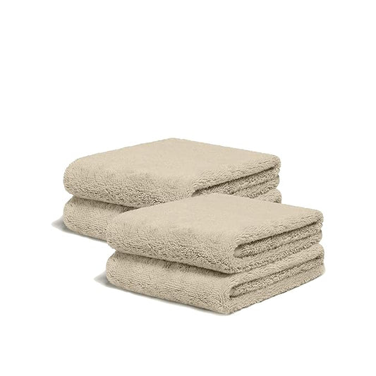 Italic Serene Ultraplush Cotton Bath Towels, 4-Pack (2 Sets of 2), Sand, Large, 800GSM, 100% Cotton, Heavy Duty, Resort Grade Towels (Sand)