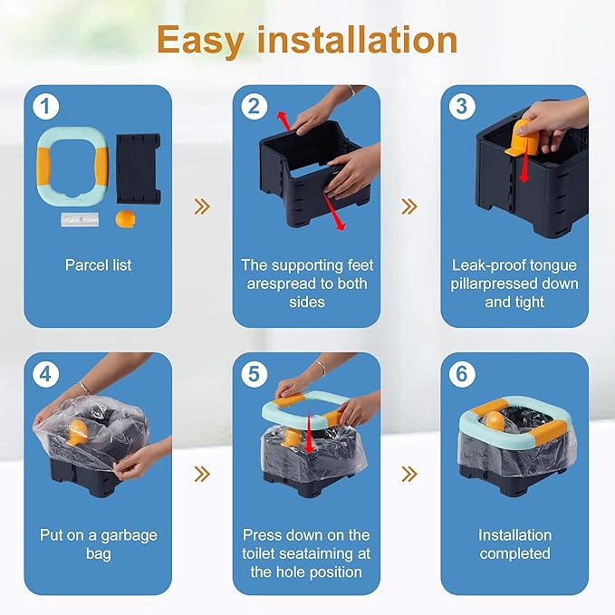 Toilet bowls for children，Portable Potty for Toddler Travel Foldable Travel Potty for Boys Girls Emergency Toilets for Car,Outdoor,Camping and Indoor Seat with Storage Bag（Quiet Blue）