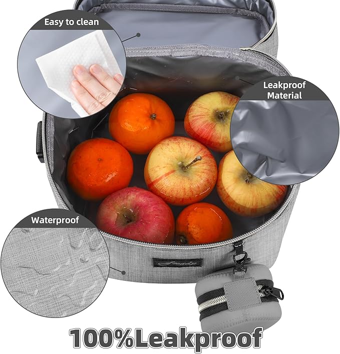 Breastmilk Cooler Bag with Ice Pack, Insulated Baby Bottle Tote Bag for 6 Bottles Up to 9 oz, Clip-On Pouch for Baby Essentials, Leakproof, Waterproof, Shoulder Strap for Nursing Moms