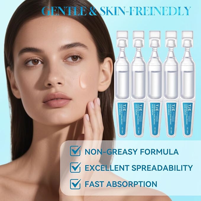 30 PCS Vitamin C Hyaluronic Acid Serum for Face, Ultra Hydrating Anti-Aging & Skin Firming Serum, Wrinkle-Reducing, Fast Absorbing, Deep Moisturizing