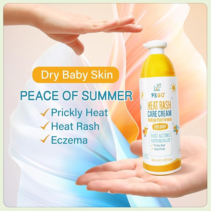 Heat Rash Care Cream for Babies | Prevents Prickly Heat, Sweat Rashes, Eczema & Skin Inflammation | Alleviating Discomfort for Babies Skin | 100ml/3.38oz (100ml/1Pack)
