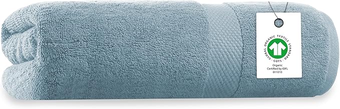 Delara Organic Cotton Luxuriously Plush Bath Sheet | GOTS & Oeko-TEX Certified | Premium Hotel Quality Towels | Feather Touch Technology| 650 GSM Long Staple|Soft, Quick Dry & Ultra-Absorbent 36"x70"