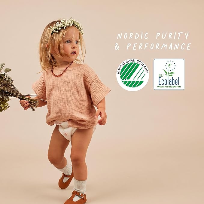 Joonya Baby Diapers, Size 1 XS (4-9 lb) - 1 Bag of 32 - New Range - NonToxic, Eco-Friendly, Ultra Slim, Overnight Use - Made in Denmark