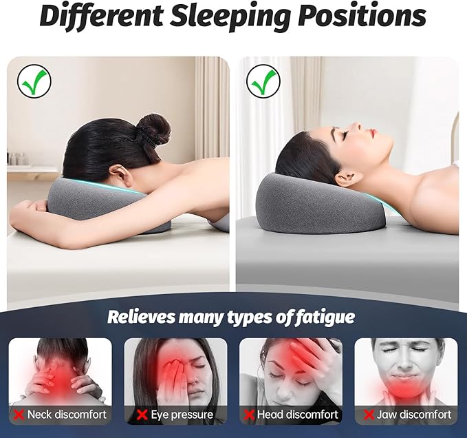 Face Down Pillows for Massage Table, Massage Headrest for Bed, Face Cradle for Spa, BBL Pillow After Surgery Post Eye Surgery Recovery & Vitrectomy Recovery Equipment Removable Cover Grey