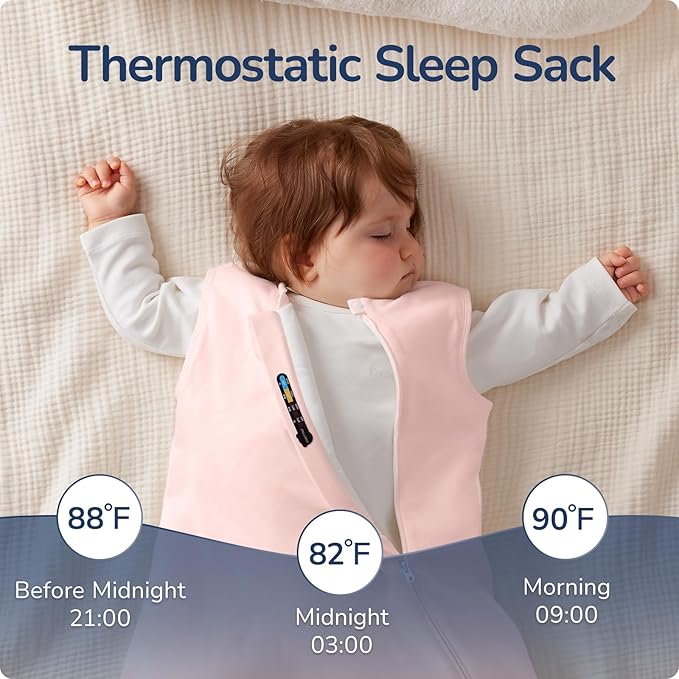 1.0 Tog 2.5 Tog Baby Sleep Sack, 100% Cotton Baby Sleeping Bag 3-24M, 2-Way Zipper Baby Wearable Blanket