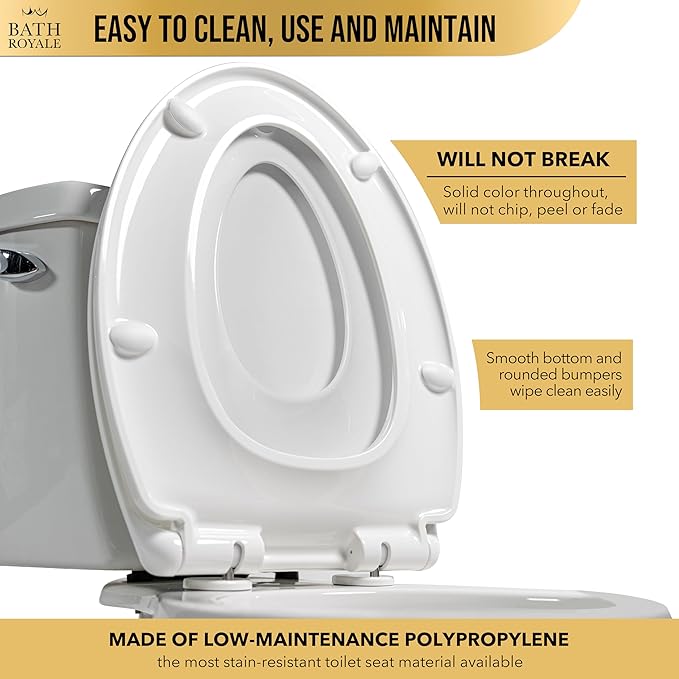 BATH ROYALE Potty Training Seat - Soft Close, Kingsport BR720-02, Round Almond/Bone, Adult/Child Combo