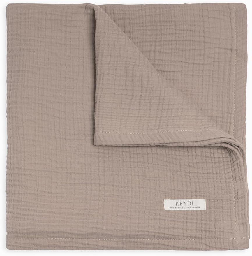 Colored Organics Baby Organic Cotton Swaddle - Infant Receiving Blanket - Beige Muslin