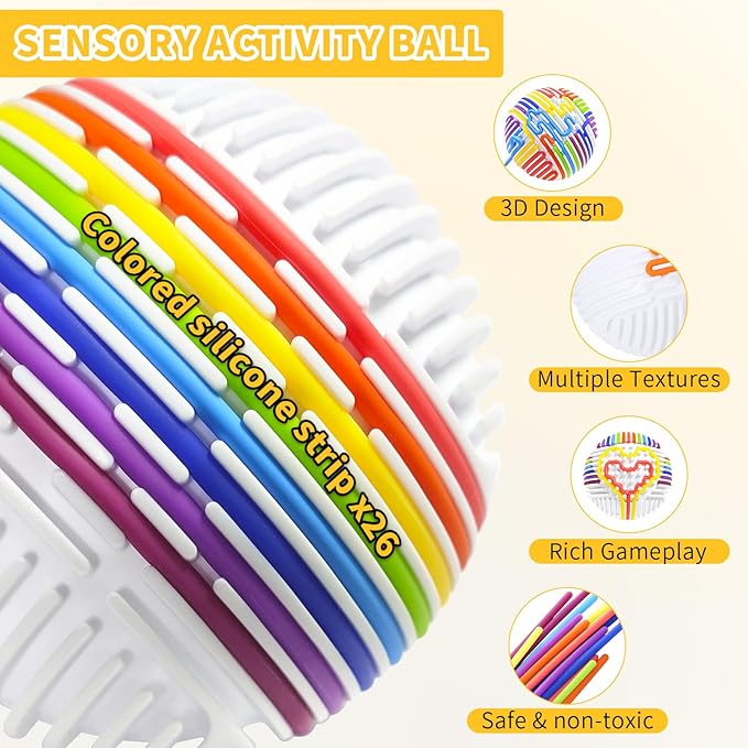 Sensory Silicone Kids Toys for Autism: Activity Entertainment Toy Travel with Portable Storage