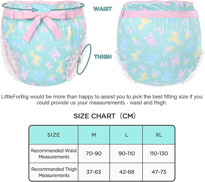 Littleforbig Silky Adult Ribbon Omutsu Diaper Wrap Cover Adjustable Reusable Waterproof - Baby Parade Repeating Pattern