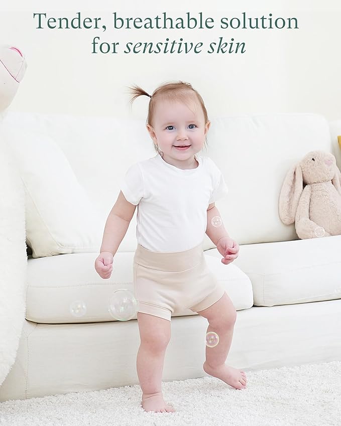 Baby Bloomers Bummies, Soft Bamboo Viscose High Waist Belly Shorts & Diaper Cover for Infant Toddler Girls Boys, 2-Pack