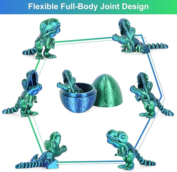 3D Printed Dragon Kids Dinosaur Toys 3D Printed Fidget Toys, Articulated Dragon Egg, 3D Dragon, Home Office Decor Executive Desk Toy 3D Printed Dragon Eggs with Dragon Inside (Blue - Green)