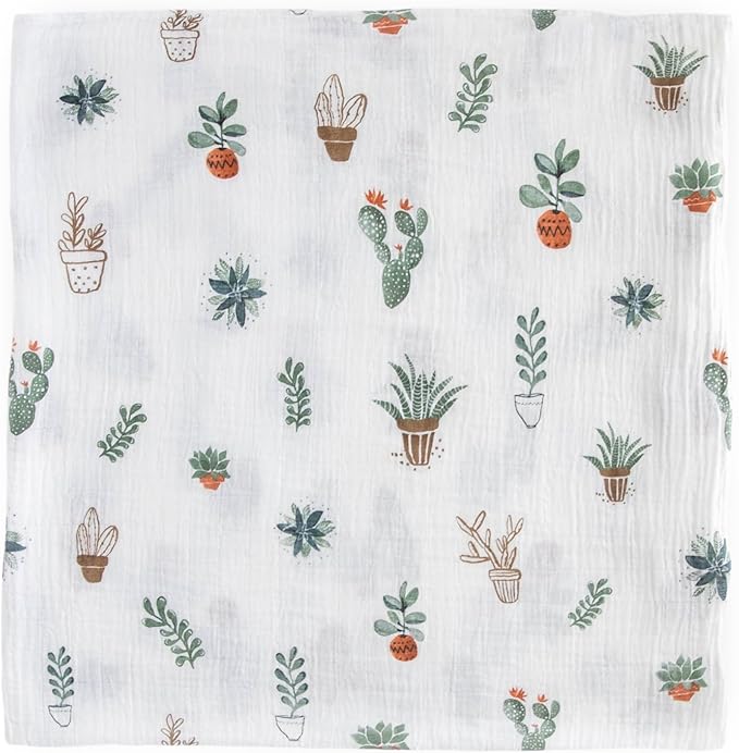 Little Unicorn Premium Cotton Swaddle Baby Blanket | Breathable Fabric | for swaddling, Play, Nursing & More (Prickle Pots)