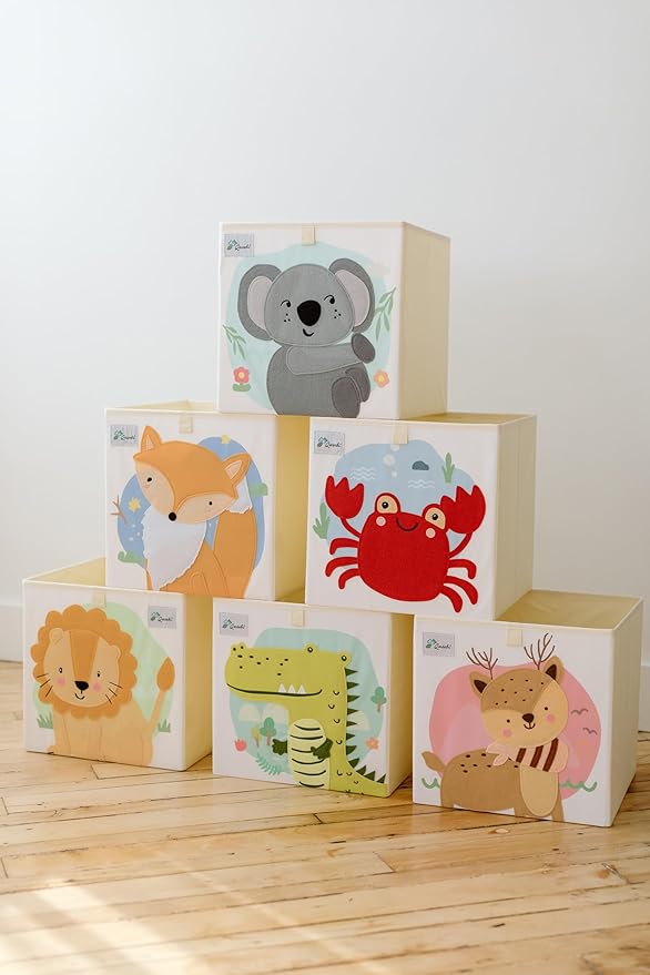 Koala Storage Cube- Organizer for Nursery, Playroom, Bedroom, Closet. Foldable Box 13x13x13 inches. Children's Toy Box, Diaper Caddy, Clothing Basket, Book Bin, Baby Essentials & Kids Gift