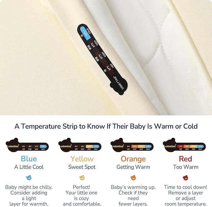 1.0 Tog 2.5 Tog Baby Sleep Sack, 100% Cotton Baby Sleeping Bag 3-24M, 2-Way Zipper Baby Wearable Blanket