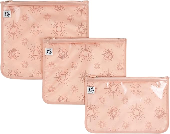 Tiny Twinkle Mess-Proof Travel Bags | TSA Airline Compliant, Zipper Closure, Clear Front Pouch, Diaper Bag Packing, Toiletry or Makeup Cosmetics Organizer