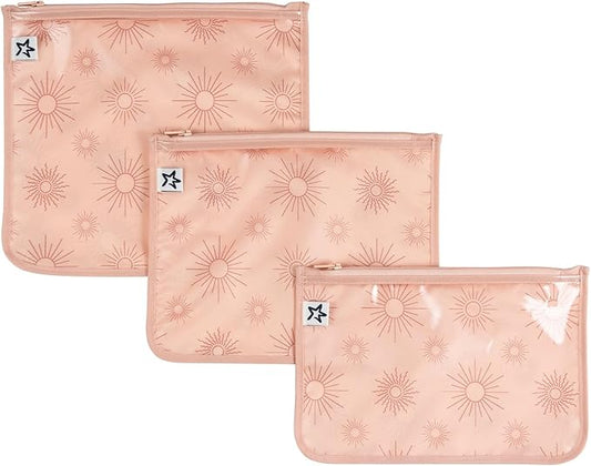 Tiny Twinkle Mess-Proof Travel Bags | TSA Airline Compliant, Zipper Closure, Clear Front Pouch, Diaper Bag Packing, Toiletry or Makeup Cosmetics Organizer