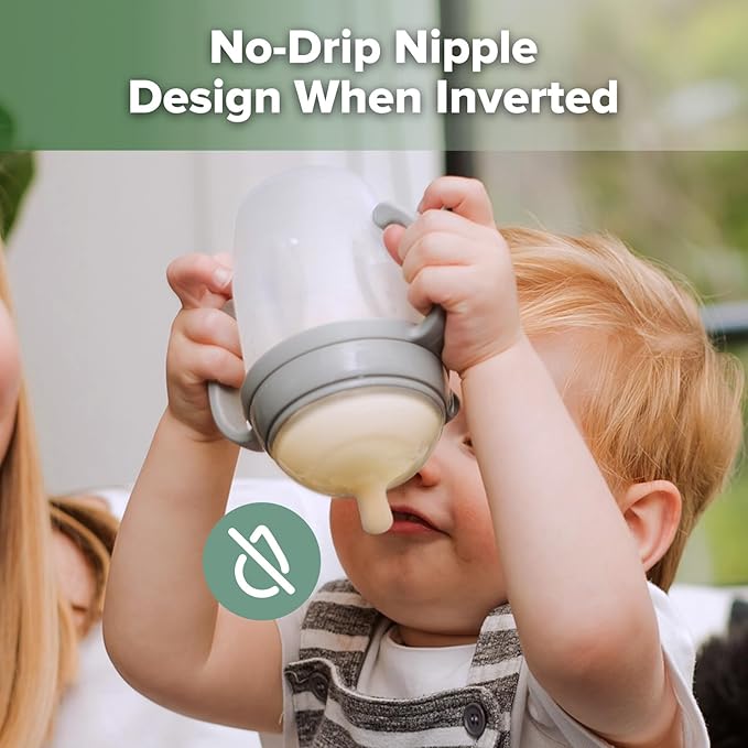 haakaa Gen. 3 Silicone Baby Bottle 250ml /8.4oz – Baby Bottles for Babies 6M+, BPA-Free Breastfeeding Baby Bottle with Natural Latch, Variable Flow Anti-Colic Silicone Baby Bottle– Grey