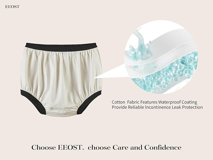 Adult Diaper Cover for Incontinence Noiseless Leak-Protection Underwear Waterproof Plastic Pants Over Diapers Waterproof Rubber Pants (Black, 5X-Large)