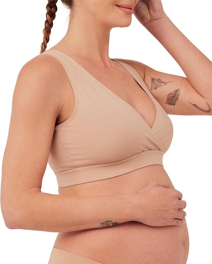 Pact Organic Cotton Maternity Nursing Bralette for Breastfeeding - Stretchy, Wireless