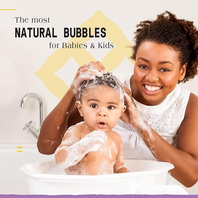 Alaffia Babies & Kids Bubble Bath, Lemon Lavender, Pump Included – Gentle Cleanser with Raw Shea Butter and Lemon Balm, 32 Fl Oz