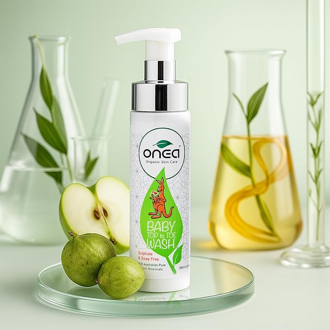 ONEA Baby Top to Toe Wash - Tear-Free Baby Shampoo and Body Wash for Sensitive Skin - Hydrating and Gentle Bath Infused with Kakadu Plum - 6.8 oz