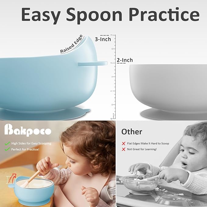 Stainless Steel Baby Bowls with Suction, 2-in-1 SUS304 Toddlers Bowl & Removable Silicone Suction Kids Bowl, Non Toxic Snack Container for Baby Food Feeding, Soft Blue/Sage/Pink/Gray Set of 4