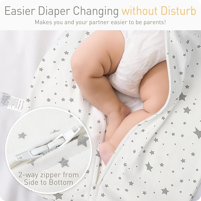 2 Pack Transitional Swaddle Sack with Arms Up & Sleeves, Mitten Cuffs, 2-Way Zipper, Sleep Sacks Blanket for Newborns - Calms Startle Reflex, Newborns Baby Boys & Girls Sleep Bag