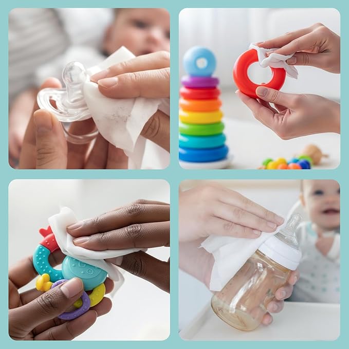 Dr. Fischer Pacifier Wipes, 100% Food Grade, Non-toxic for Bottles, Paci, Toys, Pumps, and More